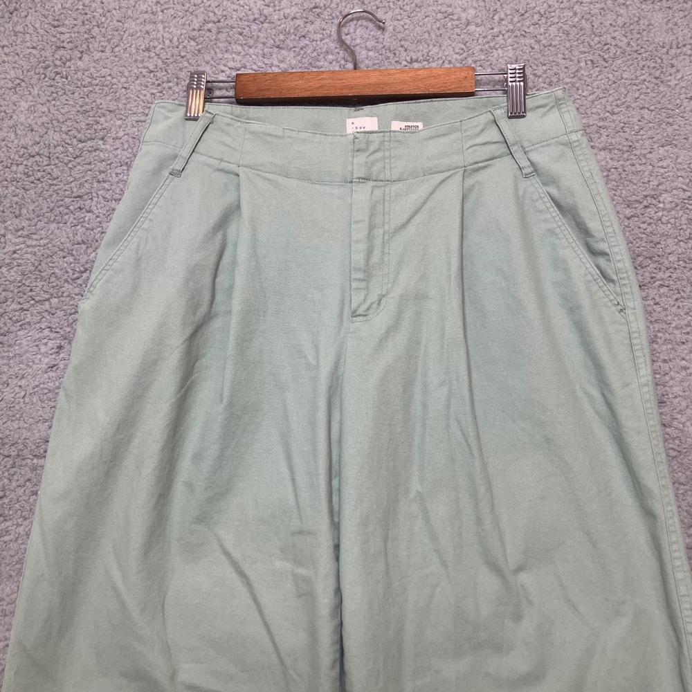 A New Day Sage Green High Rise Wide Leg Pleated Front Stretch Trousers Size 8 - Picture 4 of 9
